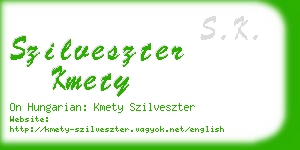 szilveszter kmety business card